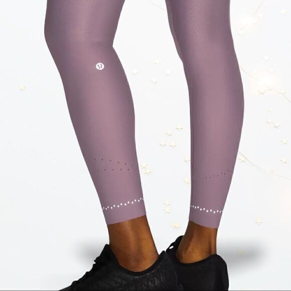 LULULEMON IN FOCUS RUN HIGH-RISE TIGHT FROSTED MULBERRY SIZE 10 LEGGINGS NWT NEW - Picture 7 of 11